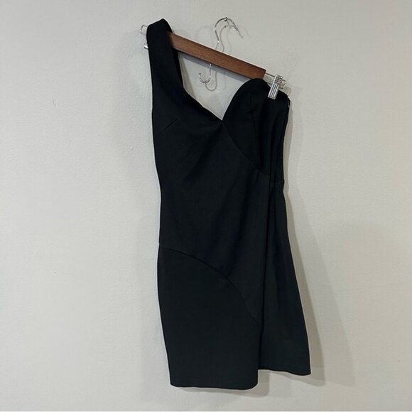 Lulus Very Tempting Black One Shoulder Bodycon Sweetheart Neckline Dress Small - Picture 2 of 6